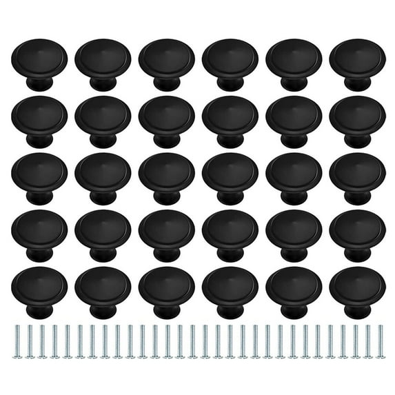 WynBing 30pcs Round Drawer Knobs Stainless Steel Drawer Pull Knobs Round Cupboard Knobs