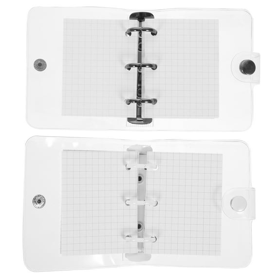 WynBing 4 Sets Mini Loose-leaf Notebook Creative Transparent Buckle Loose-leaf Notepad Diy Scrapbook Lovely Notepad