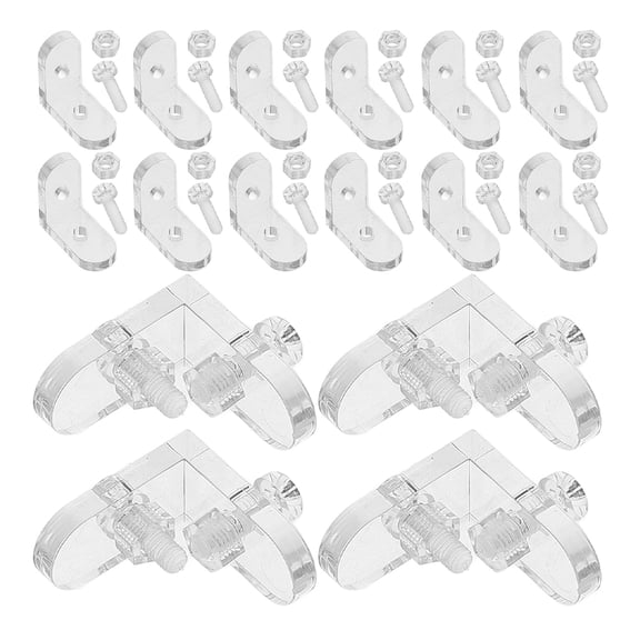 CIMAXIC 40Pcs Transparent Acrylic L Shaped Corner Brackets For Cabinet Door And Glass Retaining