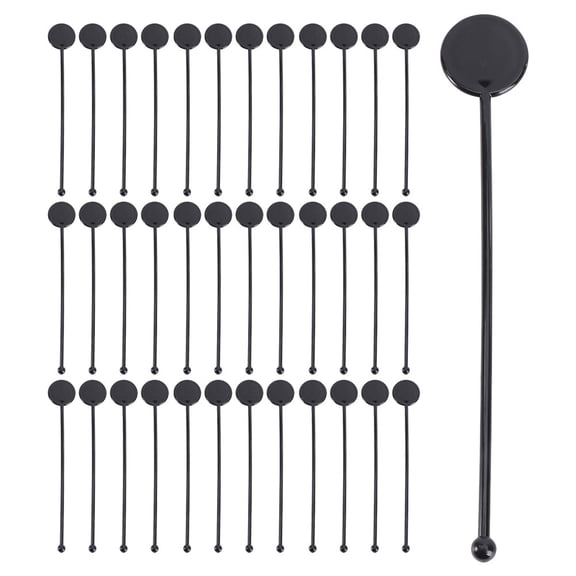 CIMAXIC Stirring Rods Swizzle Sticks for Drinks Food-Grade Material Black 50Pcs
