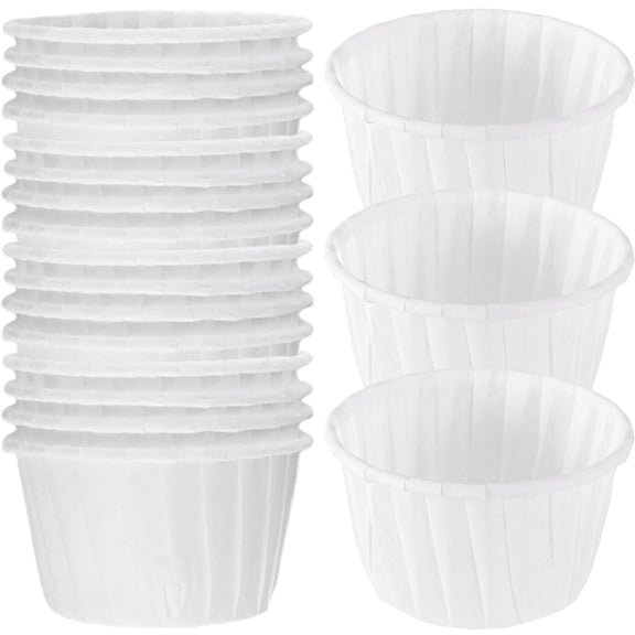 CIMAXIC Heat-Resistant White Paper Muffin Cups for Home Baking 50Pcs