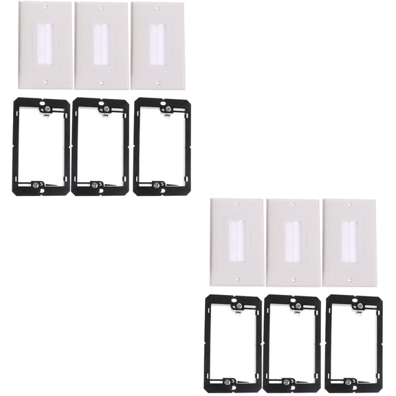 CIMAXIC Cable Pass Through Insert Single Brush Wall Plate Black for Home 6Pcs