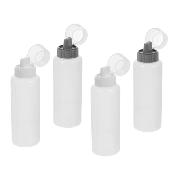 CIMAXIC Ketchup Squeeze Bottles Assorted Colors with Scale for Easy Dosage