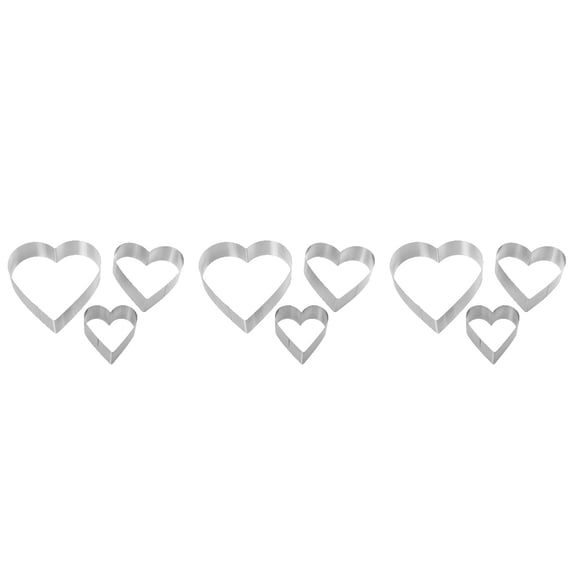 CIMAXIC Wynbing Silver Heart-Shaped Cake Mold DIY Baking Supplies 9Pcs
