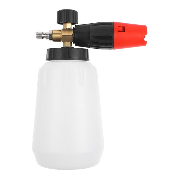 CIMAXIC Car Wash Foam Sprayer 1L White High Pressure Bottle with Clear Scale and Adjustable Nozzle