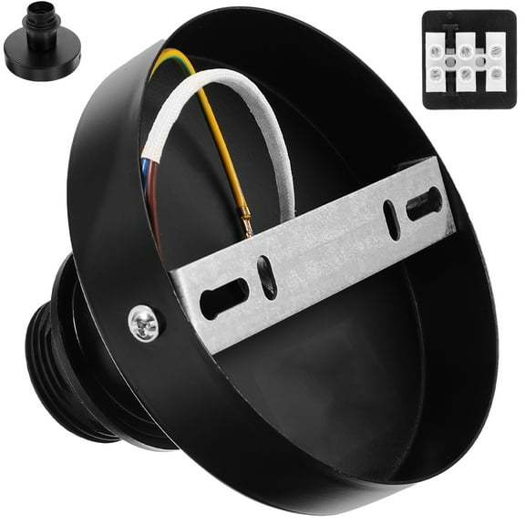 CIMAXIC Black E27 Lamp Socket Holder Metal Base with Screw Mount for Ceiling Light