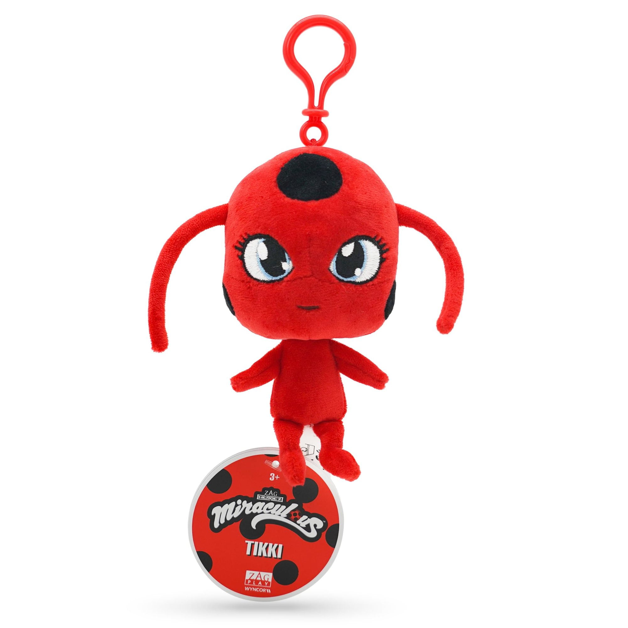 Miraculous Kwami Tikki Plush Keychain, 5-Inch Red Ladybug Backpack