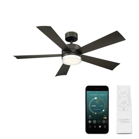 Wynd 52" Bronze Integrated LED Smart Ceiling Fan with Remote Control