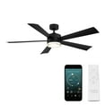 thumbnail image 1 of Wynd 52" Matte Black Integrated LED Smart Ceiling Fan with Remote Control, 1 of 11