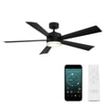 thumbnail image 1 of Wynd 60" Matte Black Integrated LED Smart Ceiling Fan with Remote Control, 1 of 12