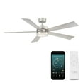 thumbnail image 1 of Wynd 60" Stainless Steel Integrated LED Smart Ceiling Fan with Remote Control, 1 of 11