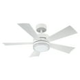 thumbnail image 1 of Wynd Indoor and Outdoor 5-Blade Smart Ceiling Fan 42in Matte White with 3000K LED Light Kit and Remote Control, 1 of 5