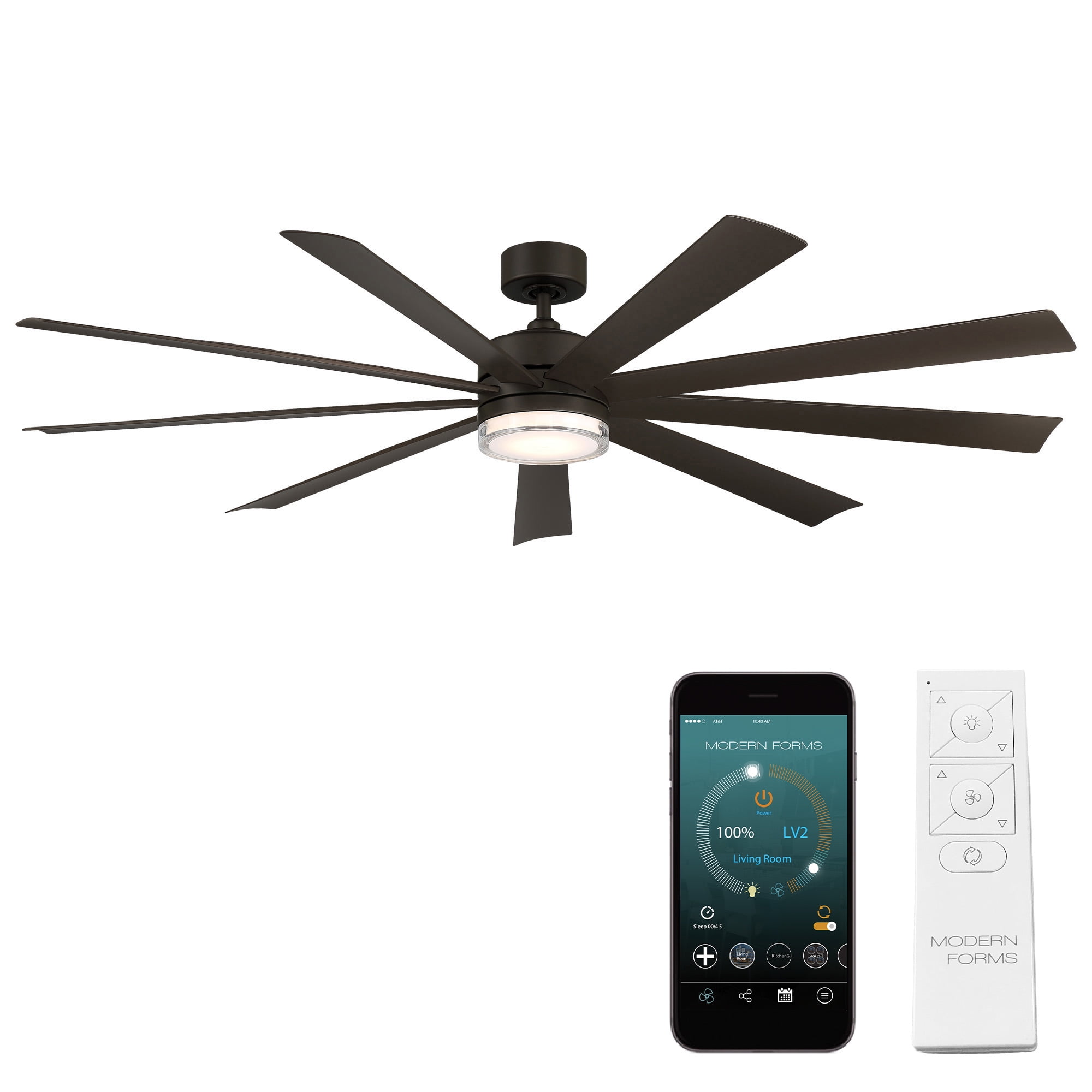 Wynd XL Bronze 72" Smart Ceiling Fan with LED Light and Remote