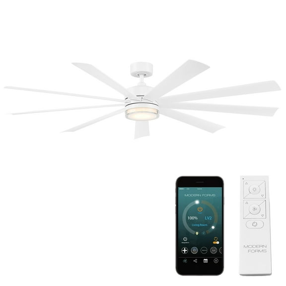 Wynd XL 72" Matte White Integrated LED Smart Ceiling Fan with Remote Control