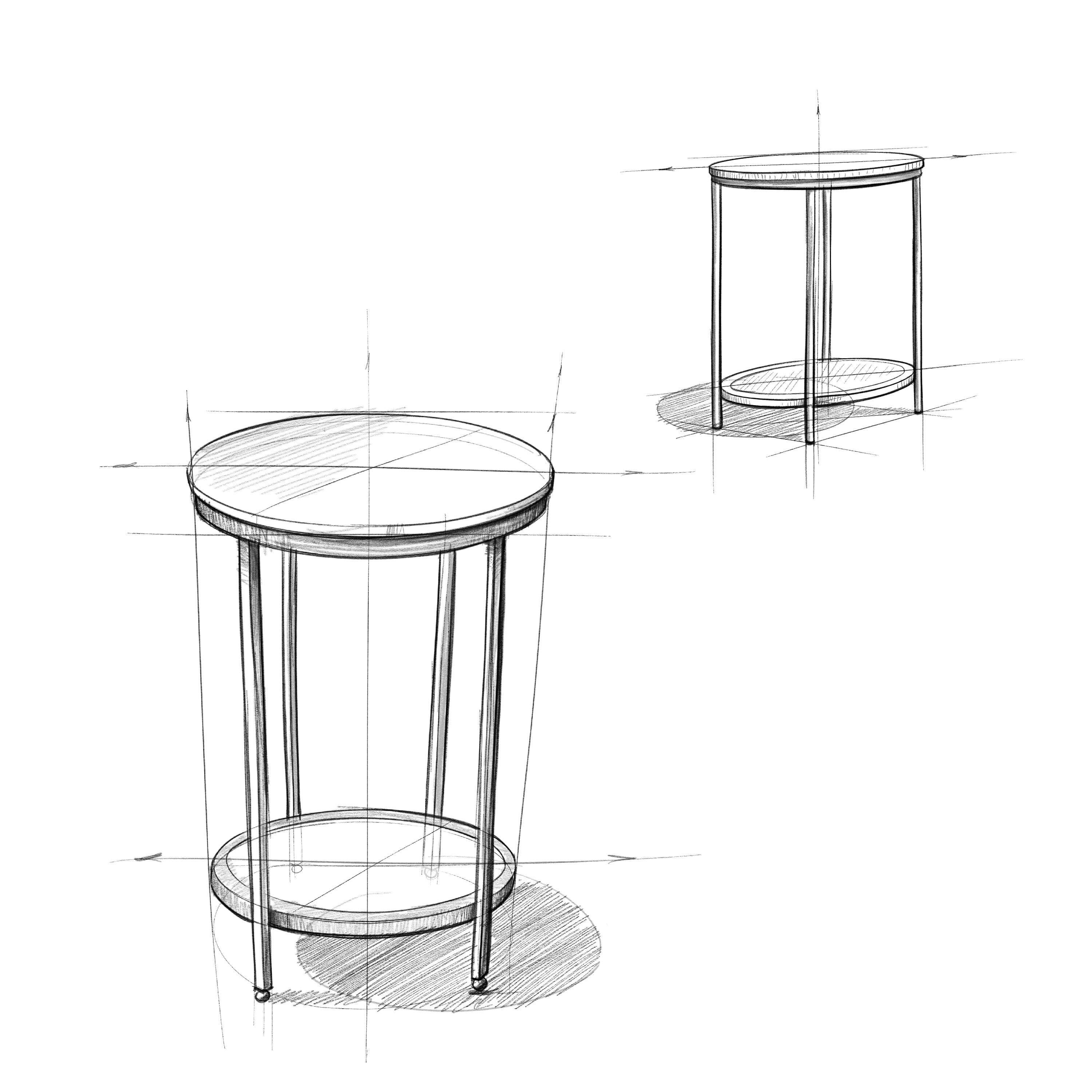 Alrich 18" Warm Grey Round Wood and Metal Side Table
