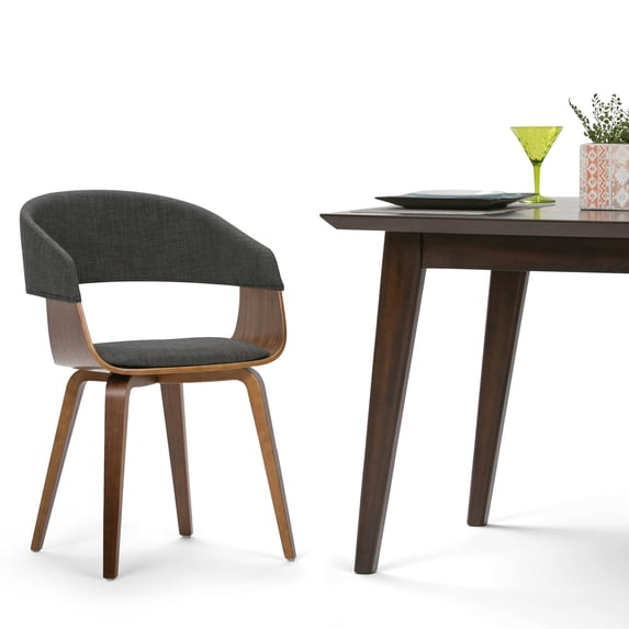 WyndenHall Calinda Mid Century Modern Bentwood Dining Chair - 20.5"w x 21.7"d x 30.9"h Charcoal Grey