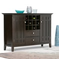 thumbnail image 1 of WyndenHall  Freemont SOLID WOOD 54 inch Wide Transitional Sideboard Buffet and Wine Rack - 54 W x 17 D x 36 H Dark Tobacco Brown, 1 of 4