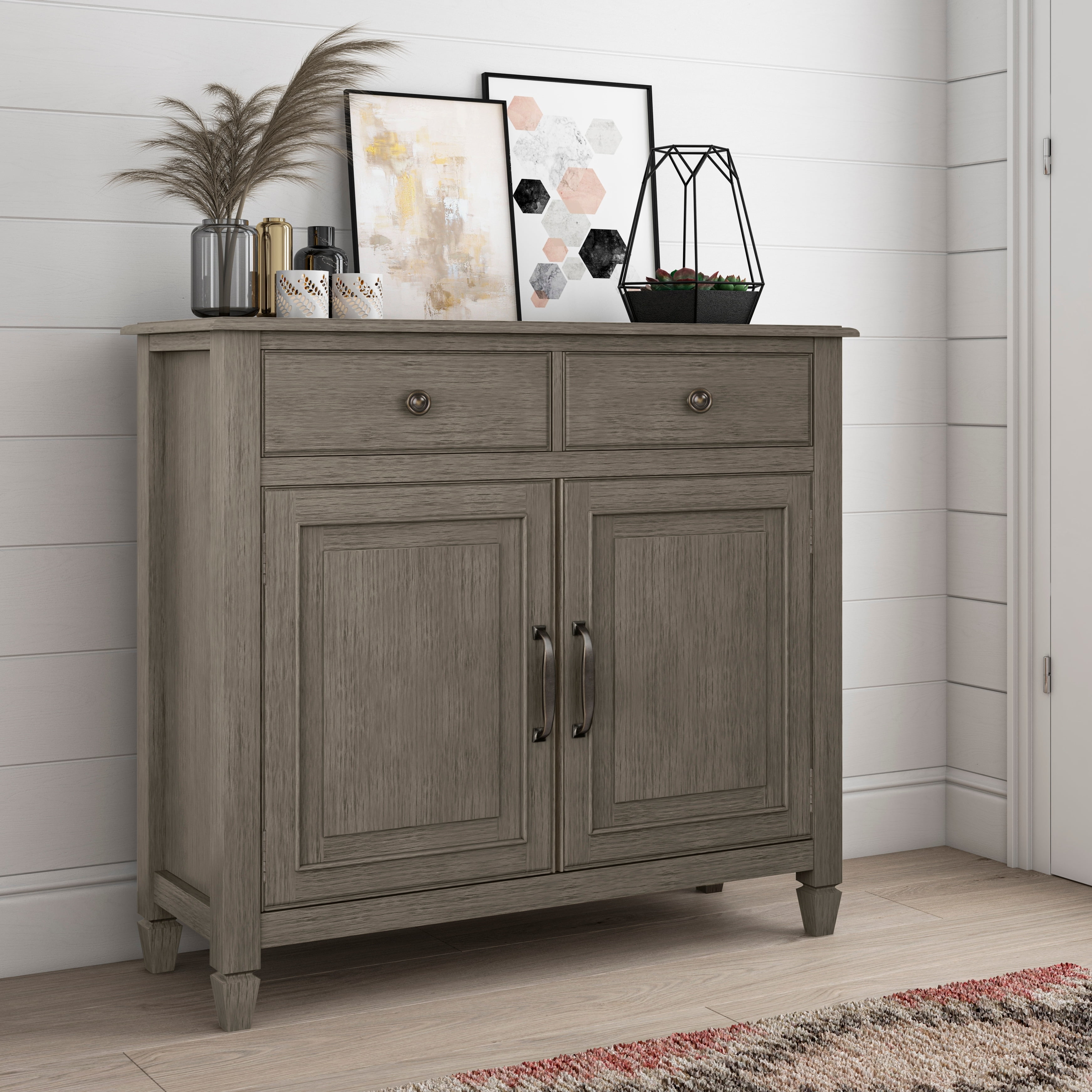 WyndenHall Hampshire 40" Wide Solid Wood Traditional Entryway Storage ...