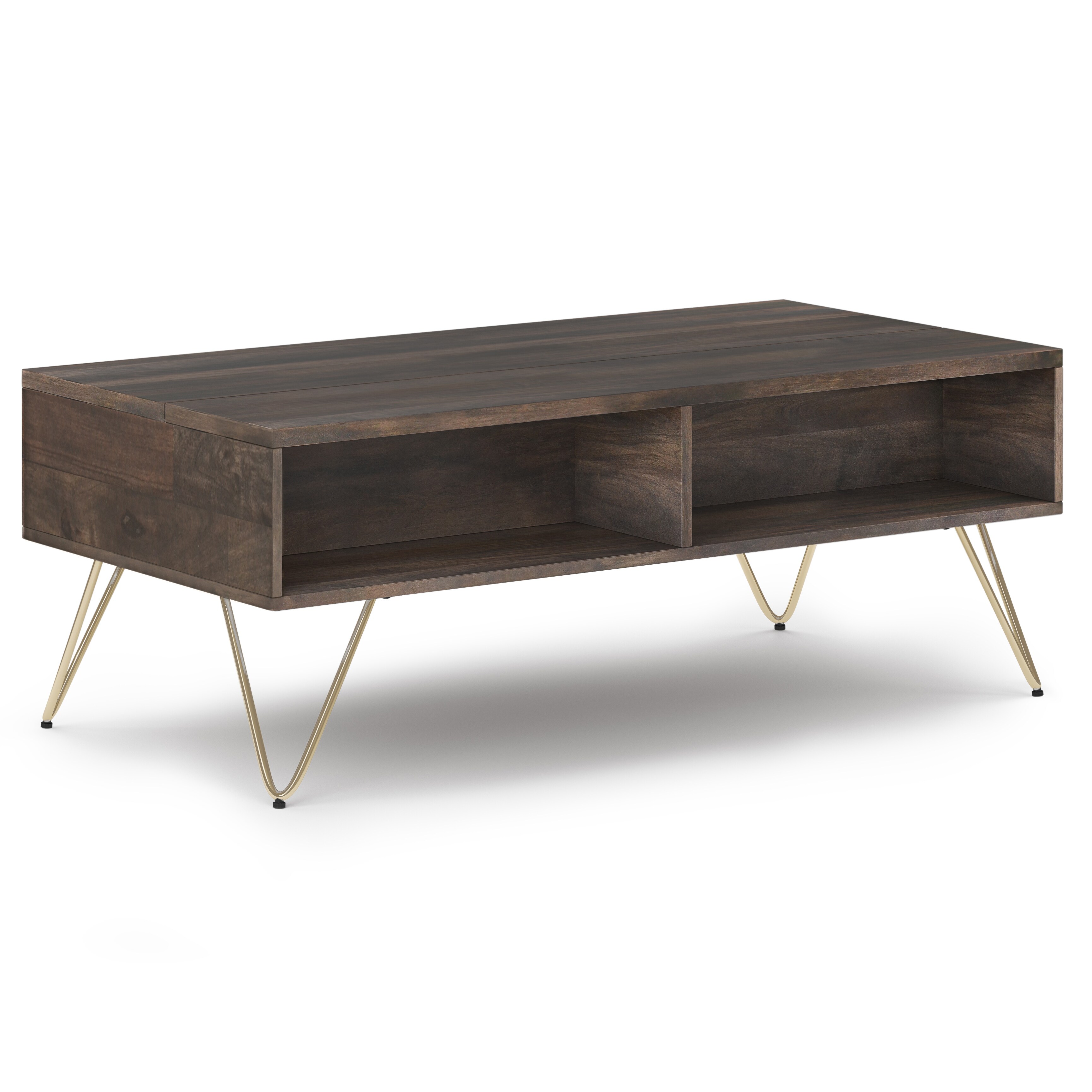 WyndenHall Moreno Mango Wood Metal Rectangle Industrial Lift Top Coffee Table Ebony 48 W x 24 D x 22 H - image 1 of 5