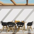thumbnail image 1 of WyndenHall  Nina 65 inch Wide Contemporary Outdoor Dining Table in Light Teak - 35.4" D x 65" W x 30.5" H, 1 of 5