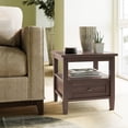 thumbnail image 1 of WyndenHall  Norfolk SOLID WOOD 20 inch Wide Rectangle Transitional End Side Table - 20 inch Wide Warm Walnut Brown Lacquer,Stained, 1 of 5
