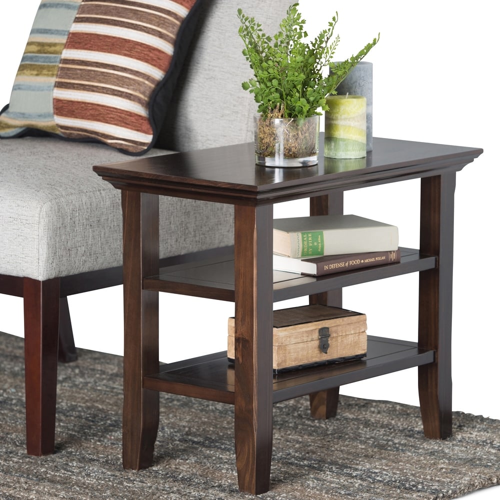 WyndenHall Normandy Wood Side Table 14 Inches wide Brown
