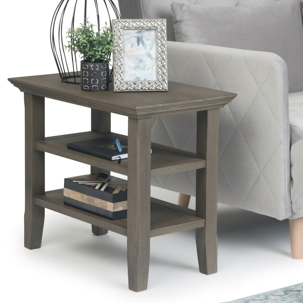 WyndenHall Normandy Wood Side Table 14 Inches wide Farmhouse Grey