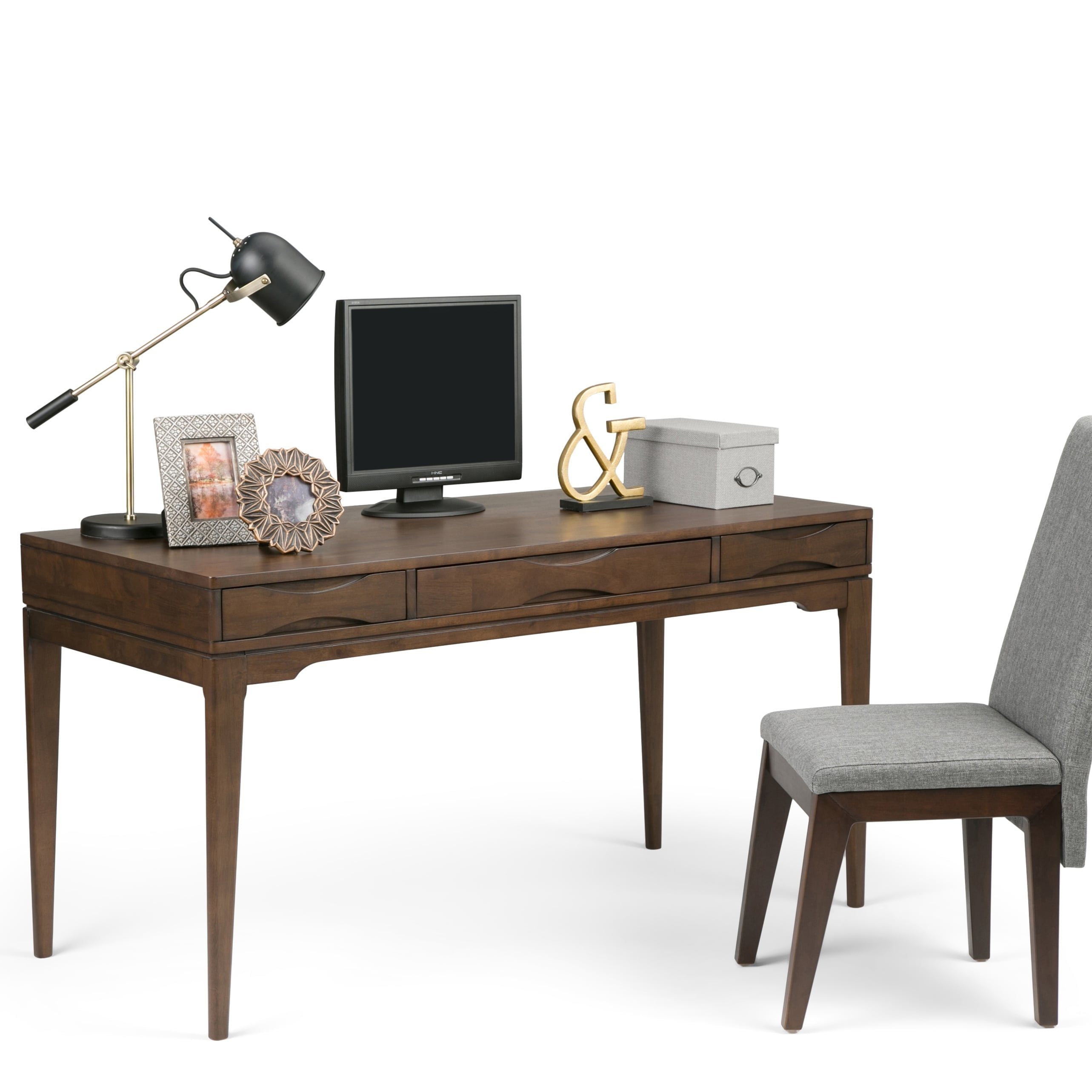 Wyndenhall hawkins solid wood modern industrial 60 inch wide writing office desk deals