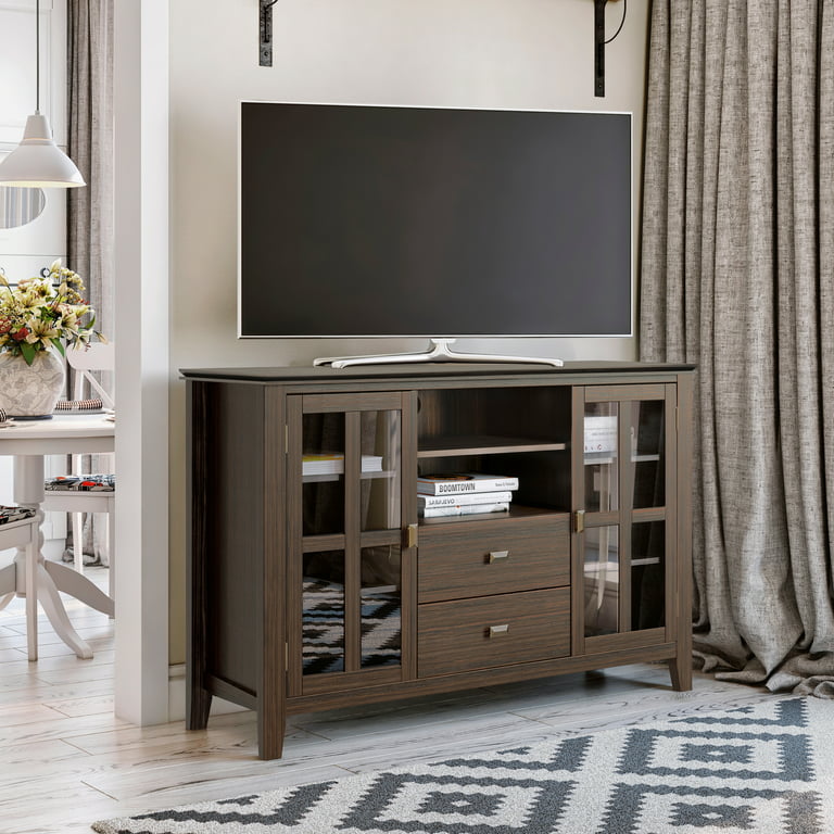 Stratford Solid Wood Tall TV Stand for TVs up to 60 Black - WyndenHall