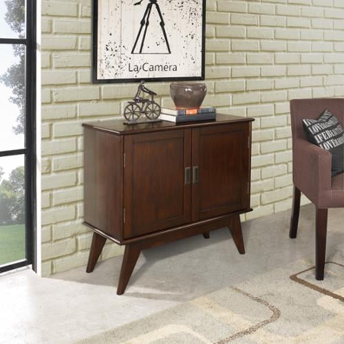 WyndenHall Tierney SOLID HARDWOOD 32 inch Wide Mid Century Modern Low Storage Cabinet - 32"w x 14"d x 31" h