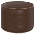 thumbnail image 1 of WyndenHall  Wendal Boho Round Pouf 20"D x 20" W x 14" H - Distressed Dark Brown, 1 of 4