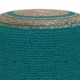thumbnail image 1 of WyndenHall  Winslet Round Braided Pouf Deep Aqua Modern & Contemporary, 1 of 5
