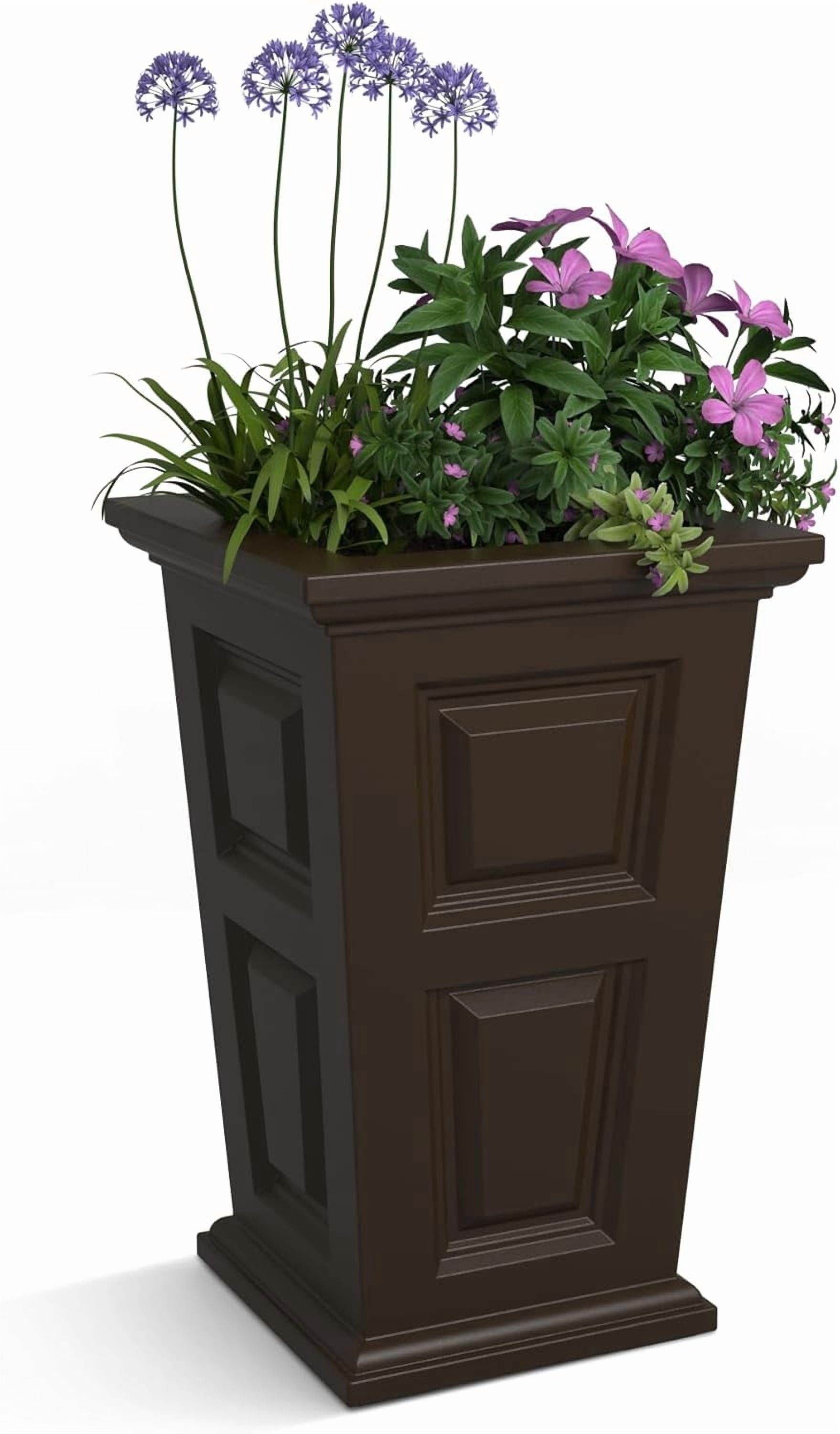 Wyndham 24-Inch Tall Planter – Self-Watering, Weather-Resistant Planter ...