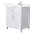 thumbnail image 1 of Beckett 30" White Single Vanity & White Quartz Top (1-Hole) & Nickel Trim, 1 of 5