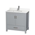 Wyndham Collection 36 in. Sheffield Single Bathroom Vanity with White