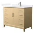 thumbnail image 1 of Janna 42" White Oak Single Vanity & White Cultured Marble Top & Nickel Trim, 1 of 5