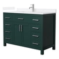 thumbnail image 1 of Beckett 48" Green Single Vanity & White Quartz Top (1-Hole) & Nickel Trim, 1 of 5