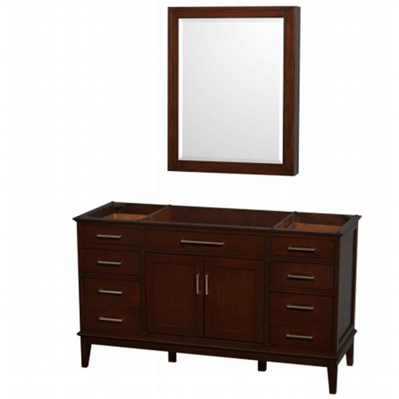 Wyndham Collection 60" Single Bathroom Vanity in Dark Chestnut No Countertop No Sink and