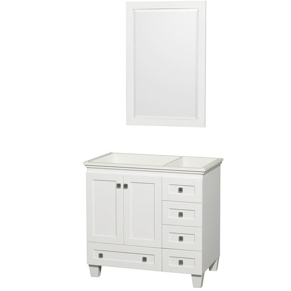 Wyndham Collection Acclaim 35" Wood Single Bathroom Vanity in White/Chrome