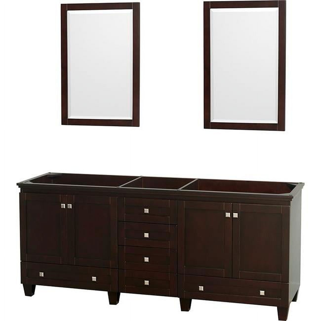 Wyndham Collection Acclaim 80 inch Double Bathroom Vanity in Espresso, No Countertop, No Sinks