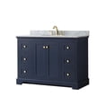 thumbnail image 1 of Wyndham Collection 48" Oval-Sink Wood Single Bathroom Vanity in Blue/Gold, 1 of 5