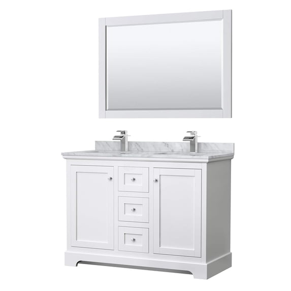 Wyndham Collection 48" Square Sinks Wood Double Bathroom Vanity in White