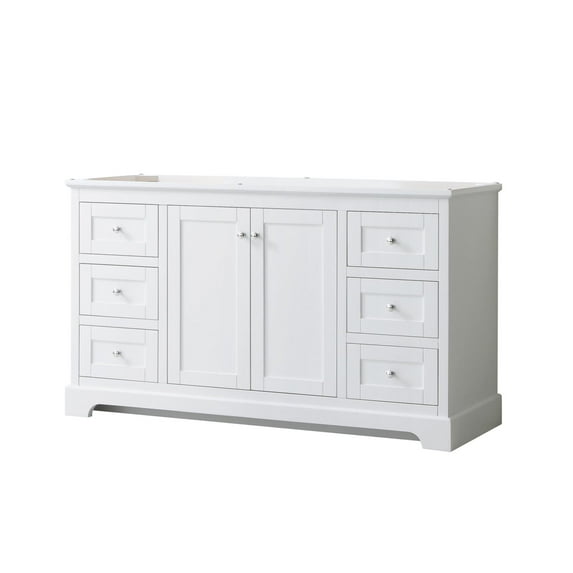 Wyndham Collection 60" No-Sink Wood Single Bathroom Vanity in White/Chrome