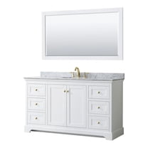 Wyndham Collection 60" Oval Sink Wood Single Bathroom Vanity in White/Gold