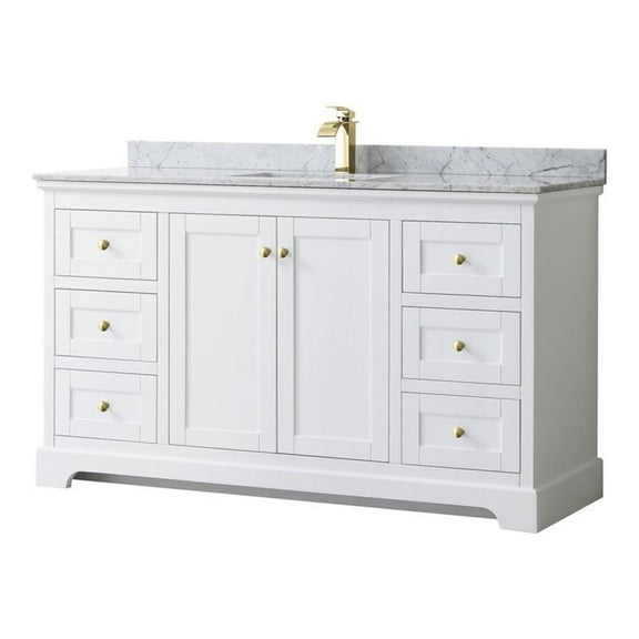Wyndham Collection 60" Square-Sink Wood Single Bathroom Vanity in White