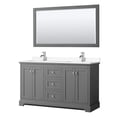 thumbnail image 1 of Wyndham Collection 60" Wood Double Bathroom Vanity in Dark Gray/Chrome, 1 of 7