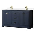 thumbnail image 1 of Wyndham Collection Avery 60" Wood Double Bathroom Vanity in Gold/Dark Blue, 1 of 3