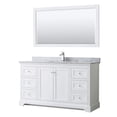 thumbnail image 1 of Wyndham Collection 60" Wood & Marble Single Bathroom Vanity in White, 1 of 6