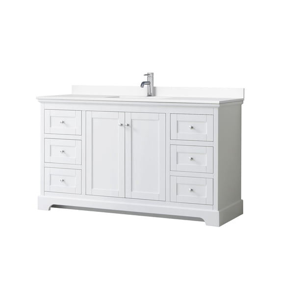 Wyndham Collection 60" Wood Single Bathroom Vanity in Chrome/White