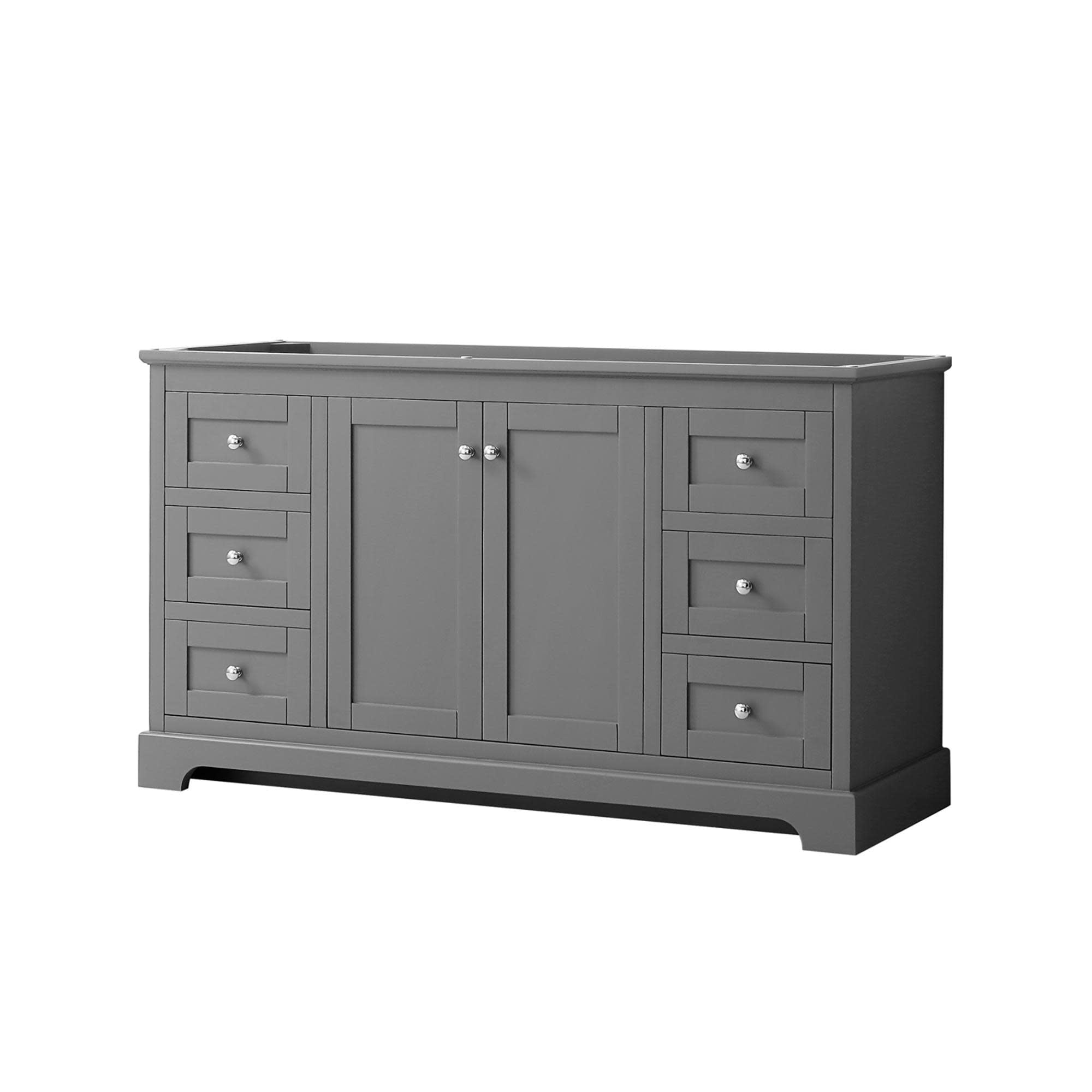 Avery 59" Dark Gray Single Bathroom Vanity with Polished Chrome Accents